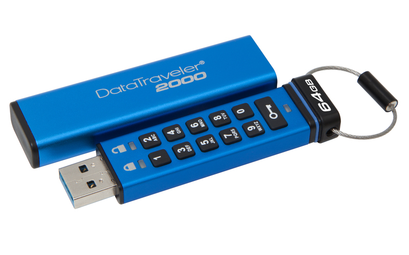 Now also Available in 64GB capacity - DataTraveler 2000 - When Security is Key !
