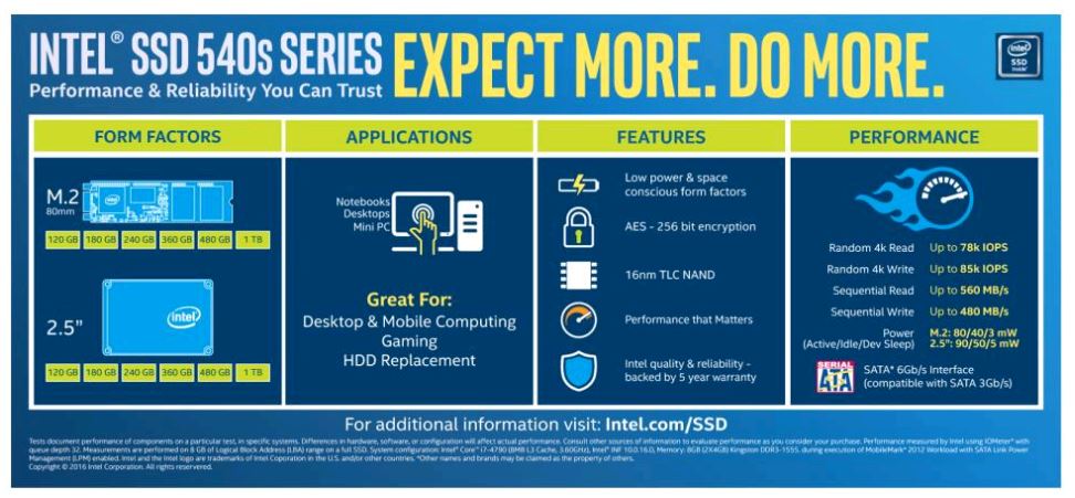 Intel SSD 540s Series Solid State Drives
