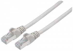 Intellinet Network Patch Cable, Cat6A, 7.5m, Grey, Copper, S/FTP, LSOH / LSZH, PVC, RJ45, Gold Plated Contacts, Snagless, Booted, Lifetime Warranty, Polybag