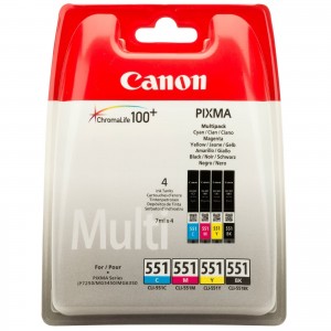 Canon CLI-551 BK/C/M/Y Ink Cartridge Multipack