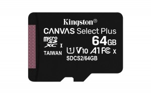 Kingston Technology Canvas Select Plus memory card 64 GB MicroSDXC Class 10 UHS-I
