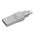 Kingston Technology DataTraveler Bolt Duo USB flash drive 64 GB USB Type-A / Lightning 3.2 Gen 1 (3.1 Gen 1) Silver