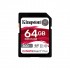 Kingston Technology 64GB Canvas React Plus SDXC UHS-II 300R/260W U3 V90 for Full HD/4K/8K