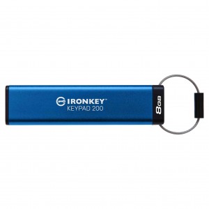 Kingston Technology IronKey Keypad 200 USB flash drive 8 GB USB Type-A 3.2 Gen 1 (3.1 Gen 1) Blue