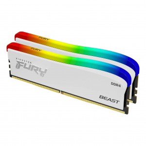 Kingston Technology FURY 32GB 3200MT/s DDR4 CL16 DIMM (Kit of 2) Beast White RGB SE