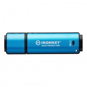 Kingston Technology IronKey VP50 USB flash drive 16 GB USB Type-C 3.2 Gen 1 (3.1 Gen 1) Black, Blue