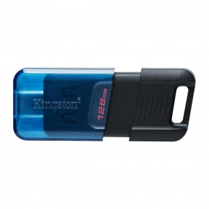 Kingston Technology DataTraveler 80 USB flash drive 128 GB USB Type-C 3.2 Gen 1 (3.1 Gen 1) Black, Blue