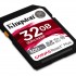 Kingston Technology 32GB Canvas React Plus SDHC UHS-II 300R/260W U3 V90 for Full HD/4K/8K